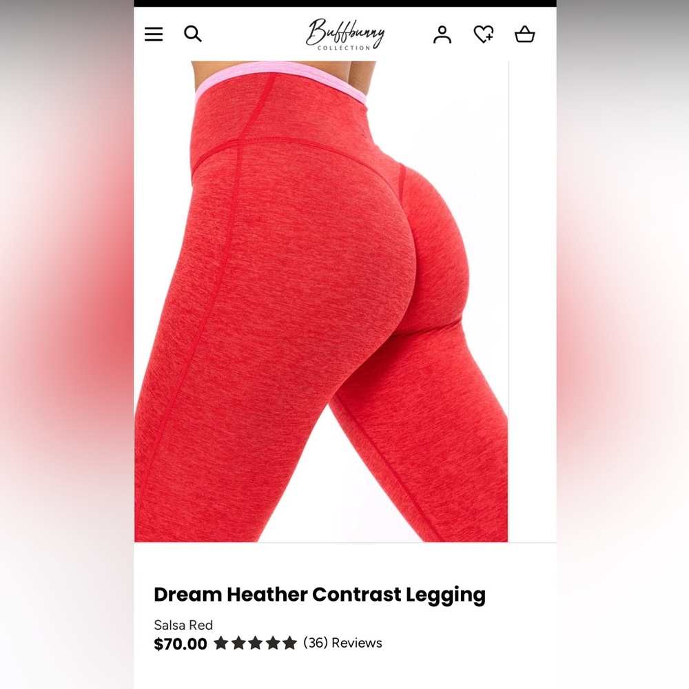 Buffbunny Medium Salsa Red Leggings
